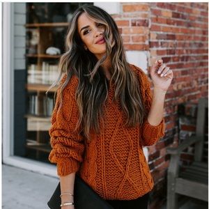 NWT Holly and Ivy Cable Knit Sweater - Rust